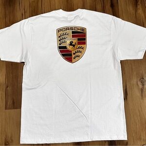 100% cotton Porsche emblem logo T-shirt